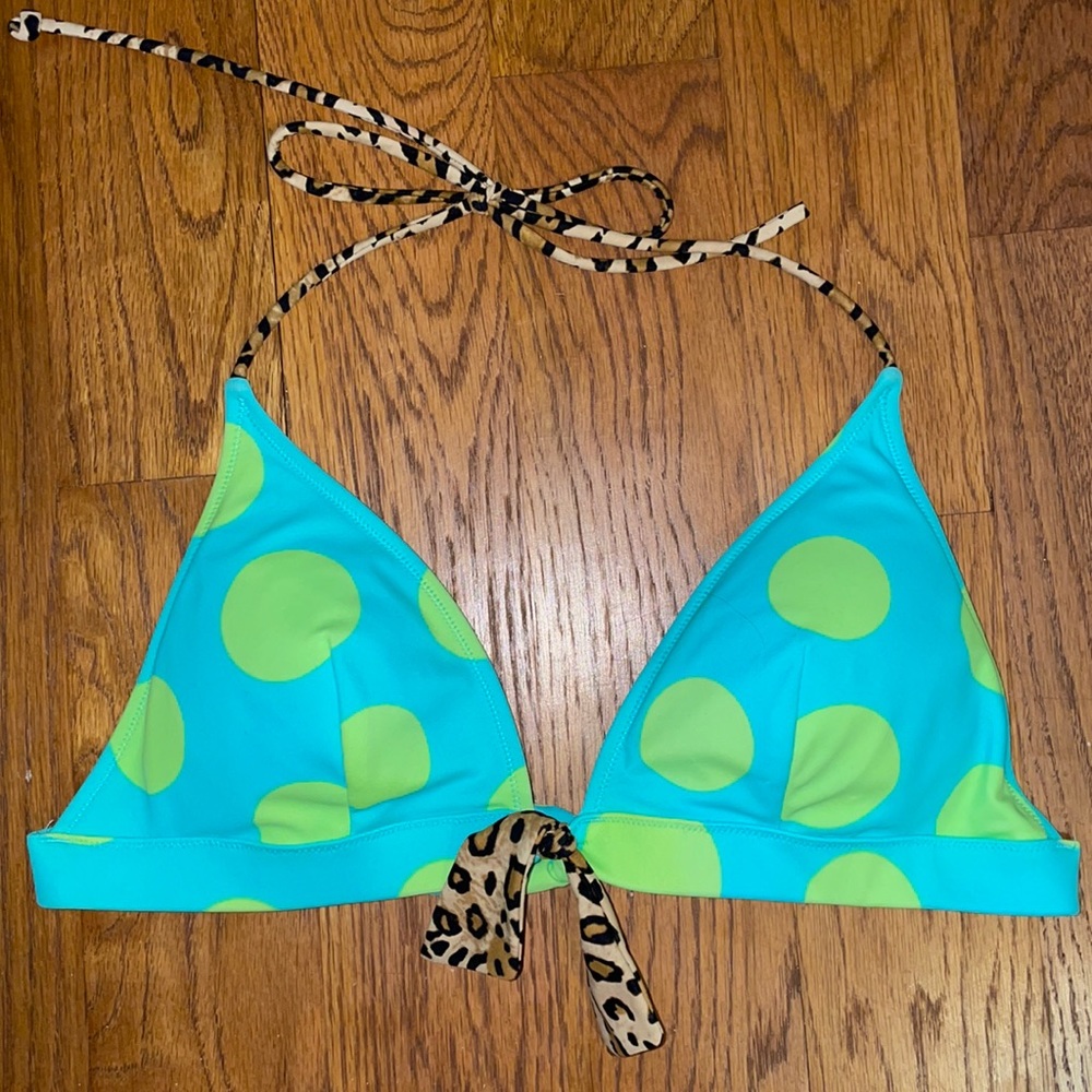 Polka Dot/Leopard Victoria’s Secret Bikini Top Size M